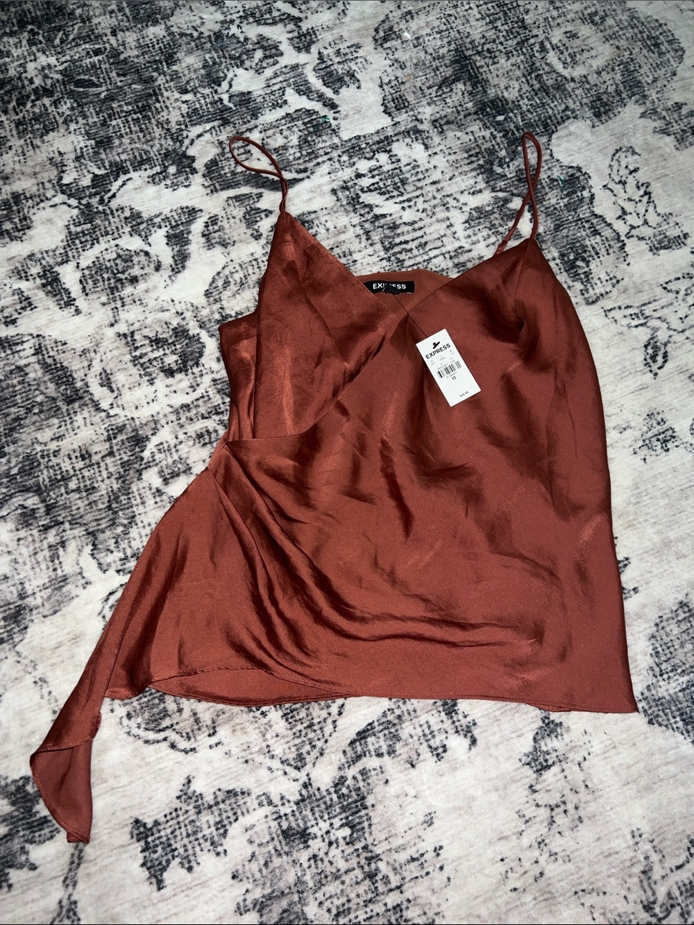 Express polyester Rust Asymmetrical Cami